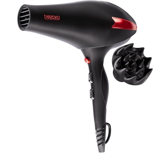 Secadora de Cabello Trezoro 2200 W Negra, Caja Dañada, Incompleta Faltan 2 Accesorios, 99999900327458, 8.2