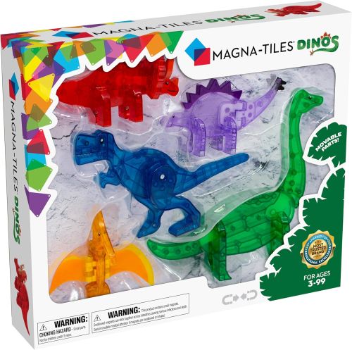 Juego de Construcción Magnética de 5 Piezas MAGNA-TILES Dinos, Caja Dañada, 14, 22222200025287