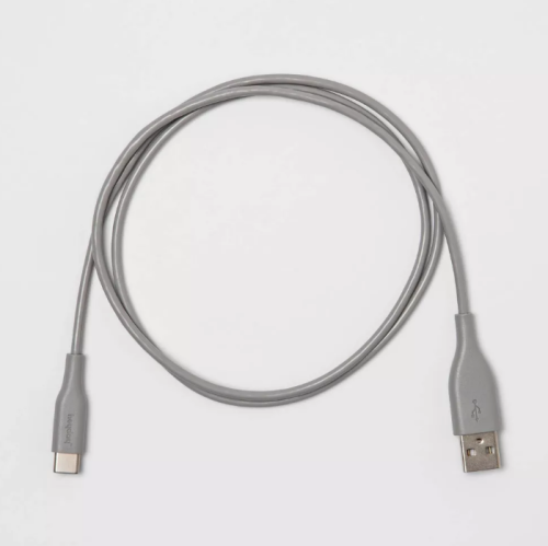 Cable USB-C a USB-A 3ft Heyday Gris, Caja Dañada, 29497850044241861, 1.4