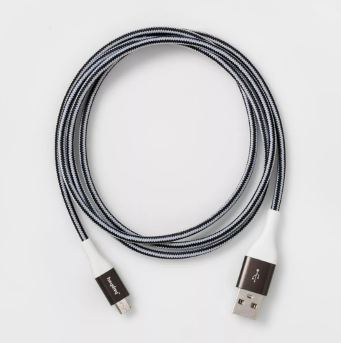 Cable Trenzado USB a USB-A Heyday Blanco/Negro 4ft #1, Caja Dañada, 22222200000255, 1.4