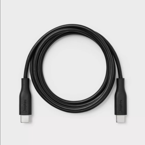 Cable Redondo USB-C a USB-C 4ft Negro Heyday #4, Caja Dañada, 22222200000255, 1.4