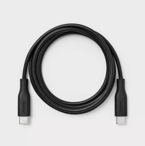 Cable Redondo USB-C a USB-C Heyday Negro 4FT, Caja Dañada, 22222200010929, 1.4