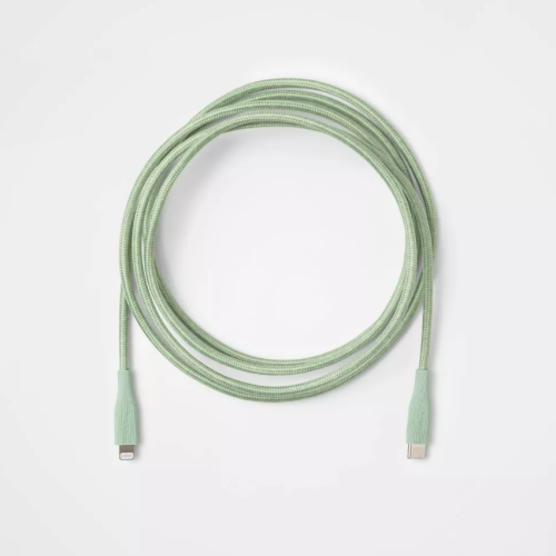 Cable Trenzado Lightning a USB-C Verde 6FT Heyday, Caja Dañada, 22222200010931, 1.4