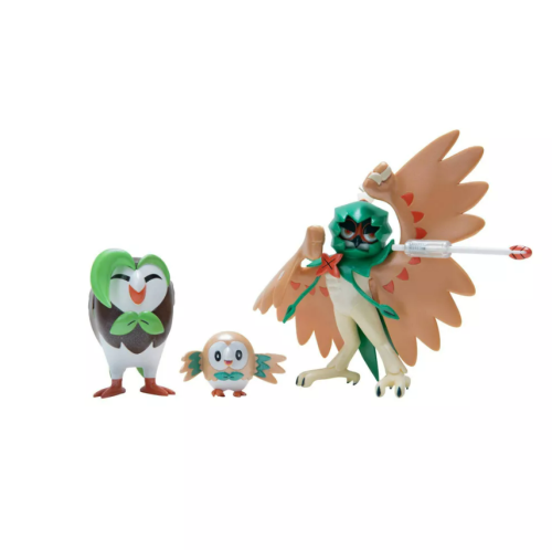 Set de Figuras Coleccionables Pokémon Rowlet, Dartrix y Decidueye, Caja Dañada, 22222200015497, 14