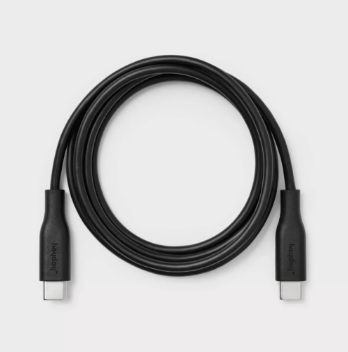 Cable Redondo Cable USB-C a USB-C Heyday 4 FT Negro, Caja Dañada, 22222200012111, 1.4