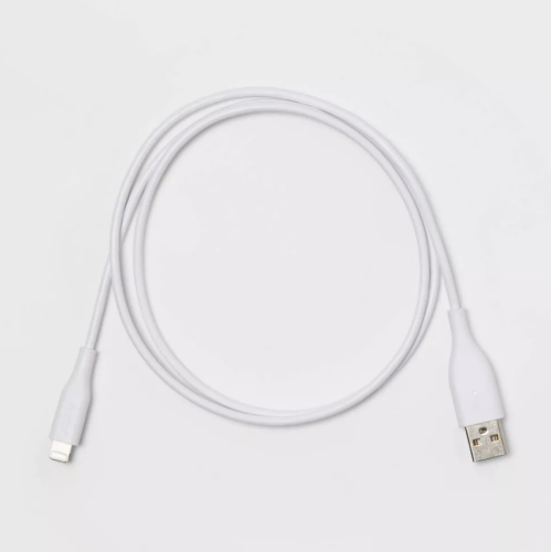 Cable Redondo Lightning a USB-A Heyday Blanco 3 FT, Caja Dañada, 22222200012109, 1.4