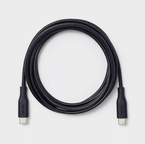 Cable Redondo USB-C a  USB-C Heyday 6 FT Negro, Caja Dañada, 22222200012113, 1.4