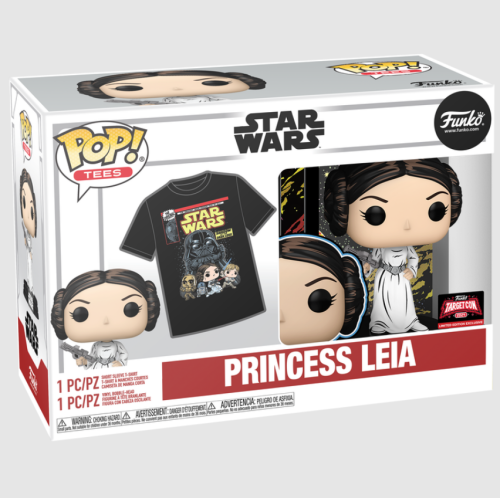 Juego Funko Pop y Camisa Star Wars Princess Leis Talla XL, Caja Dañada, 22222200016966, 14