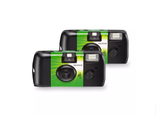 Set 2 Cámaras Fujifilm Quicksnap Negra, Sin Empaque, Incompleto Falta Una Cámara, 22222200026374, 1.4