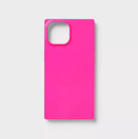 Estuche Cuadrado Para Iphone 15 Pro Max Rosado Neón, Sin Empaque, 22222200016349, 1.4