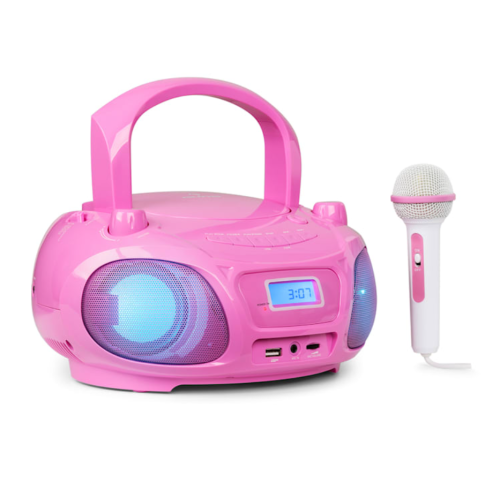 Reproductor CD Auna Boombox Roadie Rosa, Sin Empaque, Incompleto Falta el Microfono, 8.2, 99999900324773