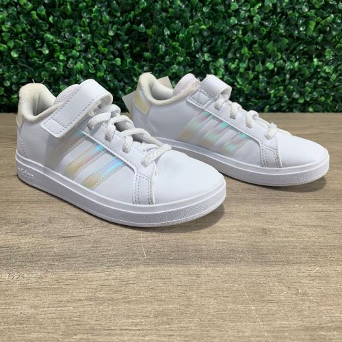 Tenis Adidas de Niña Blancas Talla 13K/US #14, Sin Empaque, 22222200003745, 13