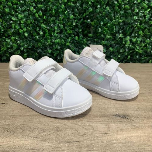 Tenis Adidas de Niña Blancas Talla 7K/US #24, Sin Empaque, 22222200003745, 13